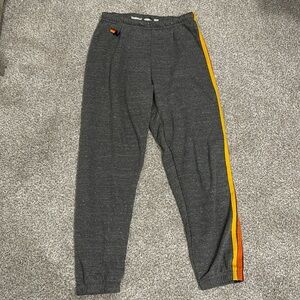 Aviator Nation 5 stripe sweatpants in heather gray